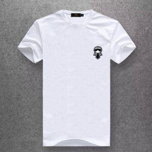 FENDI Karlito ブラックコットン 半袖Tシャツ ブラック/ホワイト41784151フェンディコピーおしゃれなアイテム10色展開