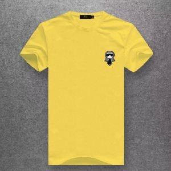 FENDI Karlito ブラックコットン 半袖Tシャツ ブラック/ホワイト41784151フェンディコピーおしゃれなアイテム10色展開