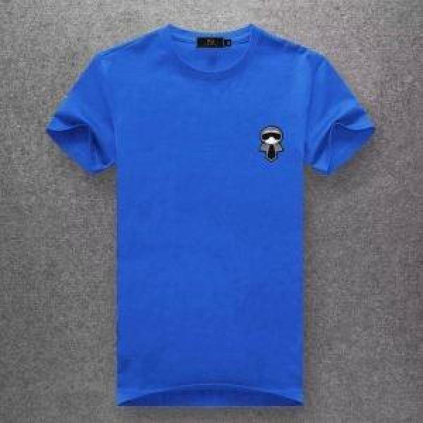 FENDI Karlito ブラックコットン 半袖Tシャツ ブラック/ホワイト41784151フェンディコピーおしゃれなアイテム10色展開