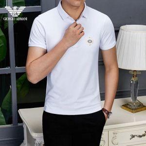 アルマーニ t シャツ コピーARMANI超激得品質保証カジュアルTシャツロゴプリント夏服フィットホワイトブラック