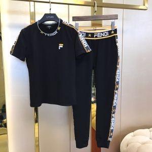 フェンディ スーパー コピーFENDI限定セール人気セール柔らかい半袖Ｔシャツ運動服トレーニングブラックホワイト