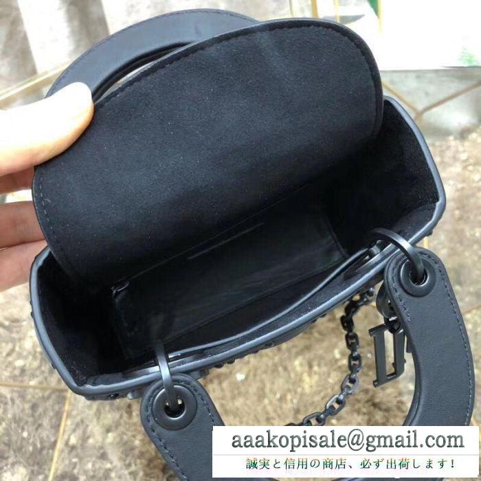 大人気の定番モデル dior ディオール mini lady dior ultra black bag レディース トートバッグ スーパーコピー ブラック