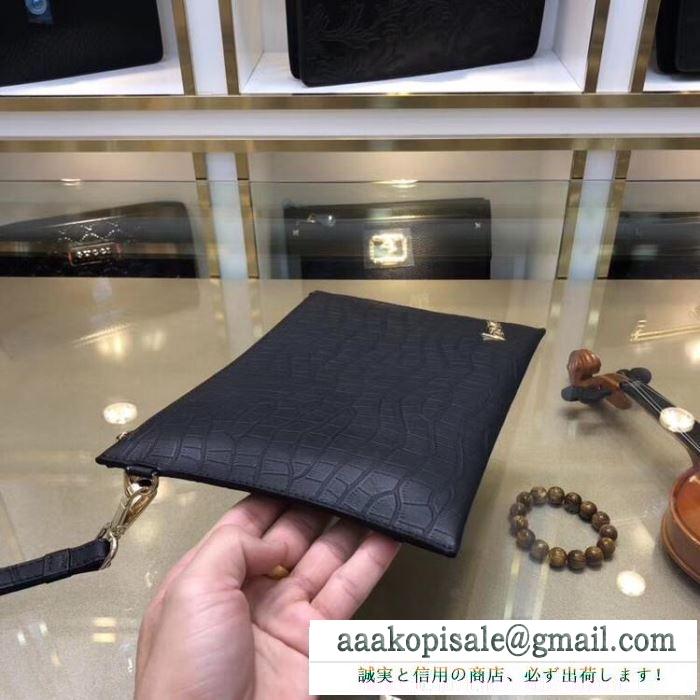 セレブにも愛用商品 ヴェルサーチ large versace vintage logo leather pouch クラッチバッグ メンズ スーパーコピー 激安