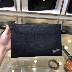 セレブにも愛用商品 ヴェルサーチ LARGE VERSACE VINTAGE LOGO LEATHER POUCH クラッチバッグ メンズ スーパーコピー 激安