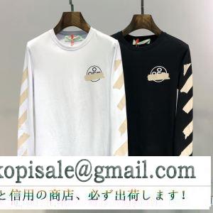 流行スタイル2019春夏新作 これからの季節、大活躍 off-white オフホワイト 長袖tシャツ 2色可選