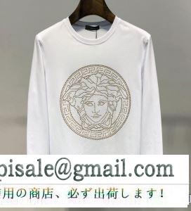 2019春夏の流行ファッション 毎シーズン人気が高い ヴェルサーチ versace 長袖tシャツ 2色可選