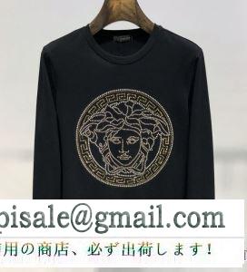 2019春夏の流行ファッション 毎シーズン人気が高い ヴェルサーチ versace 長袖tシャツ 2色可選