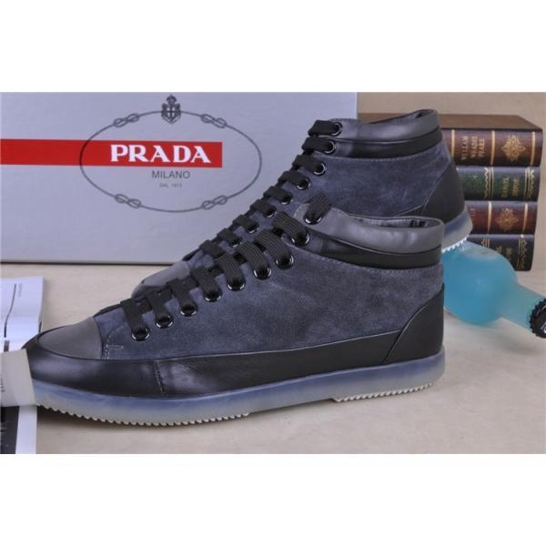 特選新作 2013-14秋冬 PRADA プラダ ショートブーツ 靴 NAVY_スニーカー、靴_メンズファッション_スーパーコピーブランド激安通販 専門店  