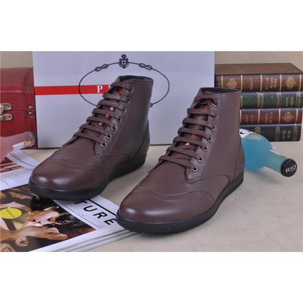 2013-14秋冬 PRADA プラダ ショートブーツ 靴 BROWN_スニーカー、靴_メンズファッション_スーパーコピーブランド激安通販 専門店  