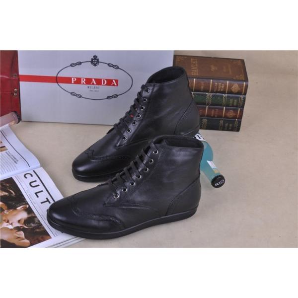 超人気美品 2013-14秋冬 PRADA プラダ ショートブーツ 靴 BLACK_スニーカー、靴_メンズファッション_スーパーコピーブランド激安通販 専門店  