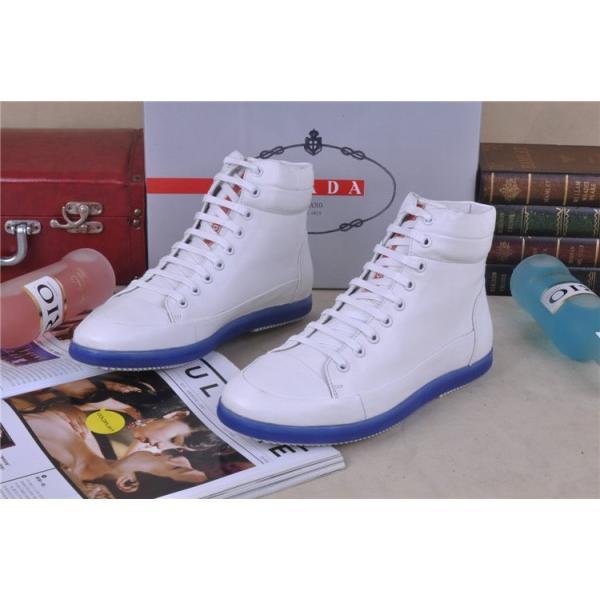 SALE!今季 2013-14秋冬 PRADA プラダ ショートブーツ 靴 ホワイト_スニーカー、靴_メンズファッション_スーパーコピーブランド激安通販 専門店  