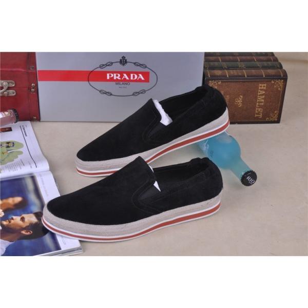SALE!今季 2013-14秋冬 PRADA プラダ デッキシューズ スエード 靴 BLACK_スニーカー、靴_メンズファッション_スーパーコピーブランド激安通販 専門店  