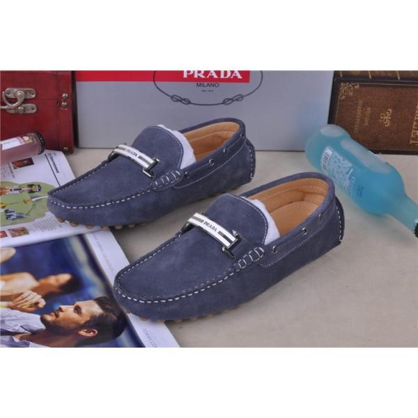 SALE!今季 2013-14秋冬 PRADA プラダ デッキシューズ スエード 靴 NAVY_スニーカー、靴_メンズファッション_スーパーコピーブランド激安通販 専門店  