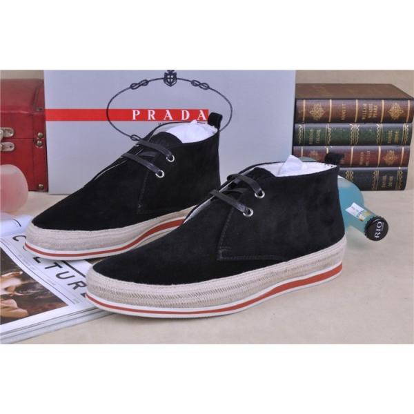 SALE開催 2013-14秋冬 PRADA プラダ ショートブーツ スエード 靴 BLACK_スニーカー、靴_メンズファッション_スーパーコピーブランド激安通販 専門店  