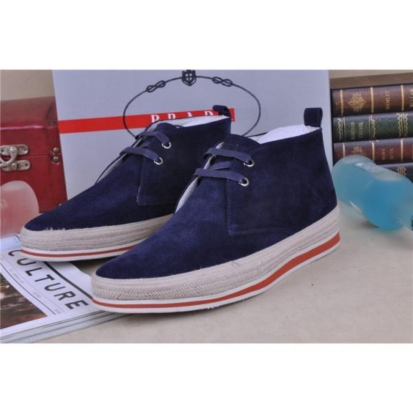 SALE開催 2013-14秋冬 PRADA プラダ ショートブーツ スエード 靴 NAVY_スニーカー、靴_メンズファッション_スーパーコピーブランド激安通販 専門店  