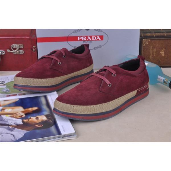 ★安心★追跡付 2013-14秋冬 PRADA プラダ デッキシューズ スエード 靴 ワインレッド_スニーカー、靴_メンズファッション_スーパーコピーブランド激安通販 専門店  