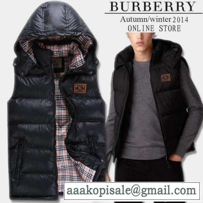 個性派 2014秋冬 burberry バーバリー ダウンベスト 防寒 ゆったりとしたサイズ感 3色可選