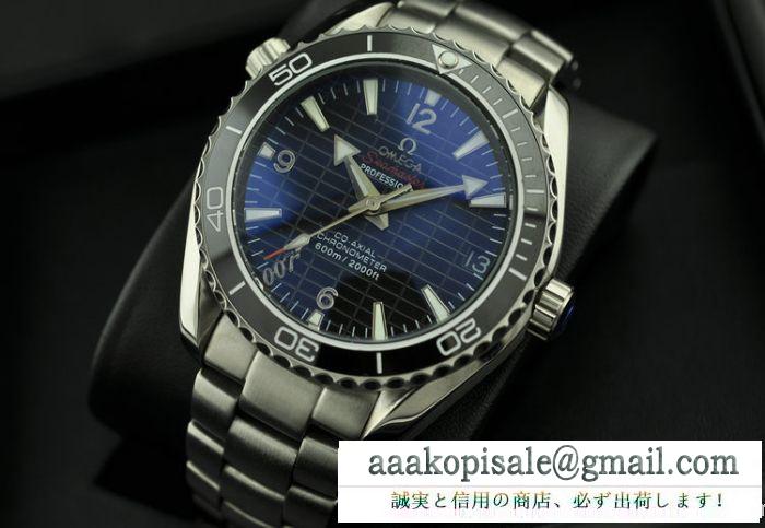 めちゃくちゃお得2014春夏 omega オメガ メンズ腕時計 日本製クオーツ 3針クロノグラフ 日付表示 夜光効果 44.45mm