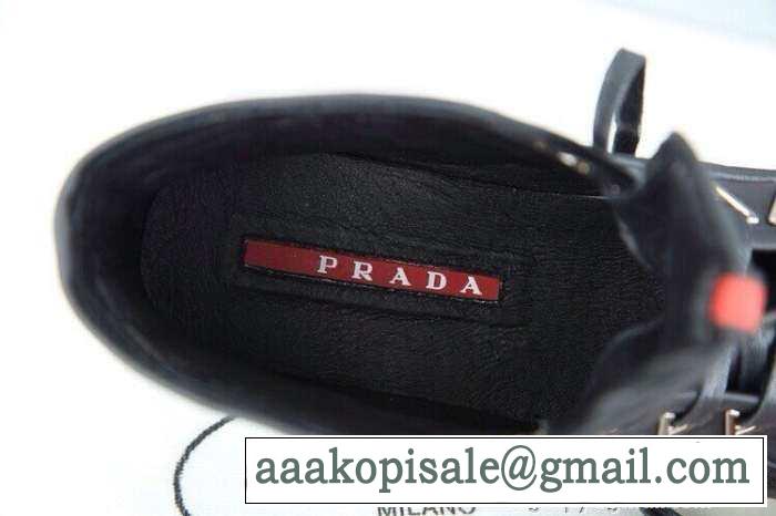爆買！欧米韓流派 2015 PRADA プラダ ハイカットスニーカー 2色可選