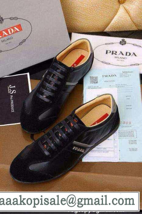 軽量化 2015 PRADA プラダ スニーカー 疲れにくい 2色可選