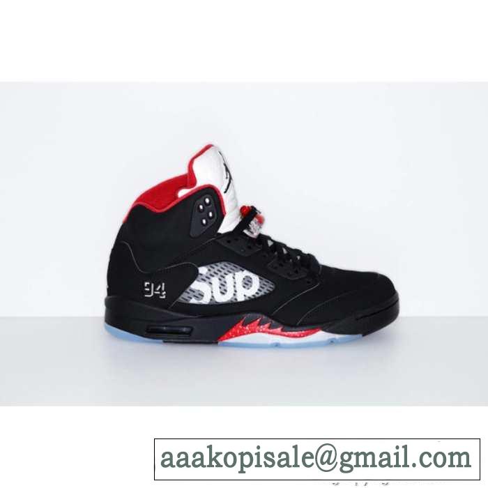 大人気　2015秋冬 supreme x air jordan 5 快適　ランニングシューズ 3色可選