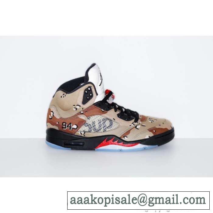 大人気　2015秋冬 supreme x air jordan 5 快適　ランニングシューズ 3色可選