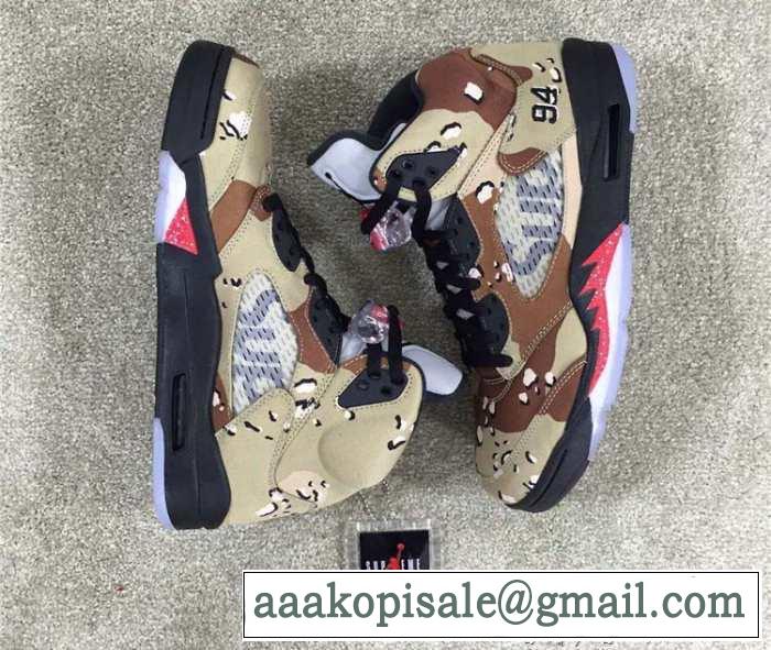 大人気　2015秋冬 supreme x air jordan 5 快適　ランニングシューズ 3色可選