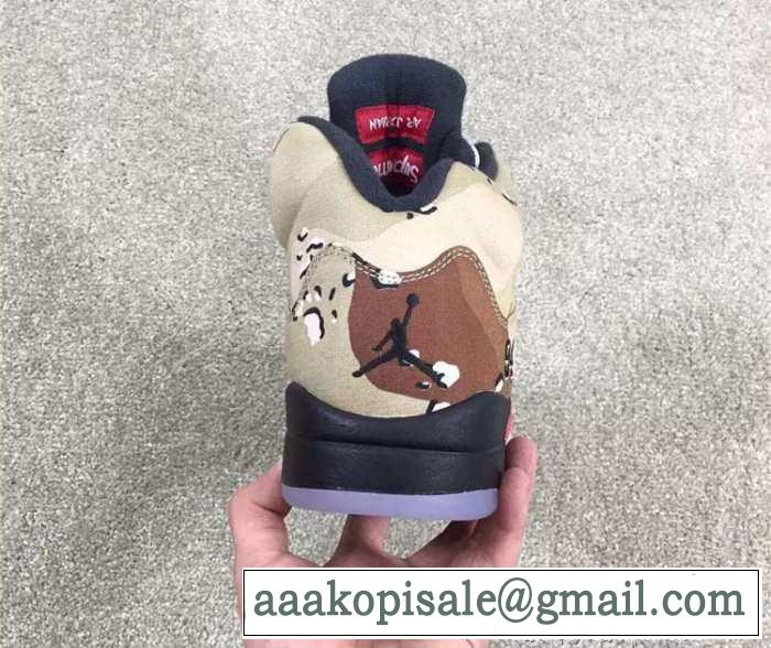 大人気　2015秋冬 supreme x air jordan 5 快適　ランニングシューズ 3色可選