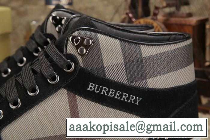 お買い得 2015秋冬 BURBERRY バーバリー 値下げる商品　ハイトップシューズ 2色可選