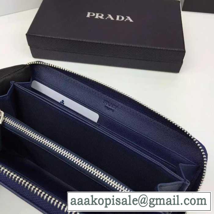 収納力を誇る　今季　秋冬 prada プラダ ビジネスケース 最大の魅力　長財布 2色可選