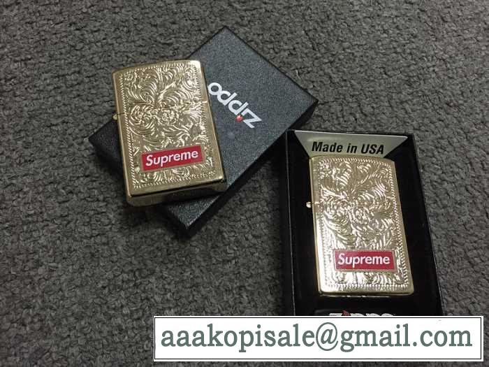 大特価   2016 Supreme Zippo Engraved Brass box ライター　オイルライター（オイルとフリント不込）