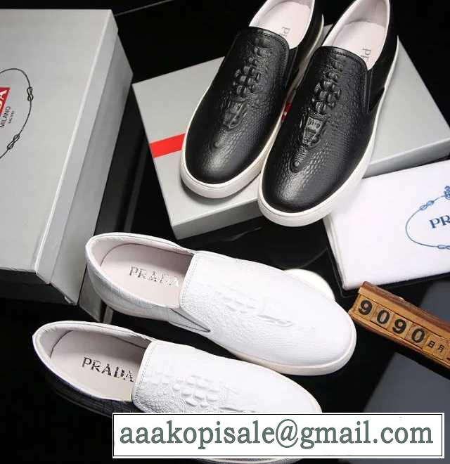 海外セレブ定番愛用 2016 プラダ PRADA フラットシューズ  2色可選