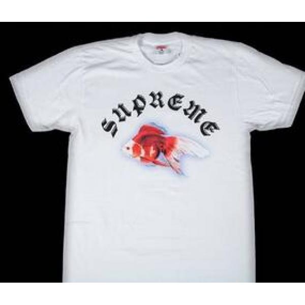 柔らかく優しいシュプリーム サスクワッチゴールドフィッシュ 　独特な光沢感のあるTシャツ　ホワイト_半袖Tシャツ_メンズファッション_スーパーコピーブランド激安通販 専門店  