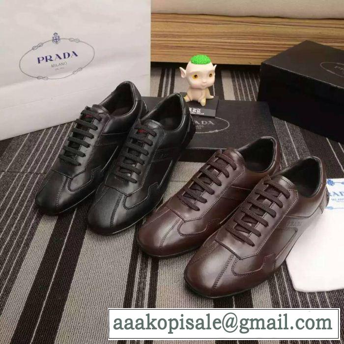 肌触りの気持ちい〜 2016 プラダ PRADA カジュアルシュッズ 2色可選