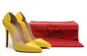 綺麗　ルブタン　イエロー　パテント　レザー　パンプス　ウェイビー　12CM　yellow Patent Leather Wavy pointed_クリスチャンルブタン CHRISTIAN LOUBOUTIN_ブランド コピー 激安(日本最大級)