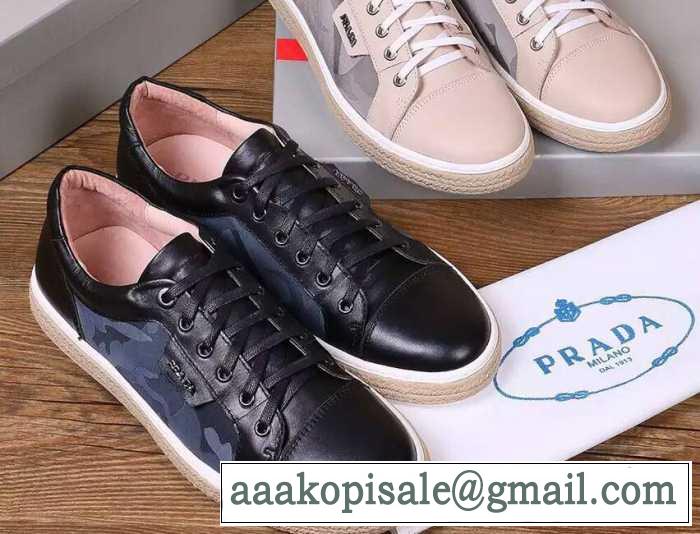 個性的なデザイン 2016秋冬 プラダ PRADA スニーカー 2色可選