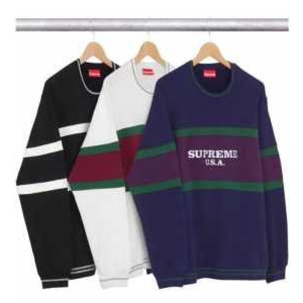 肌触りの気持ちい〜 Supreme 16fwCenter Stripe Crewneck パーカー 男女兼用_ジャケット パーカー セーター コート_メンズファッション_スーパーコピーブランド激安通販 専門店  