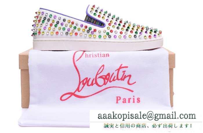 クリスチャンルブタンローラーボートフラットカラフルスパイクススリッポンスニーカーCHRISTIAN louboutin