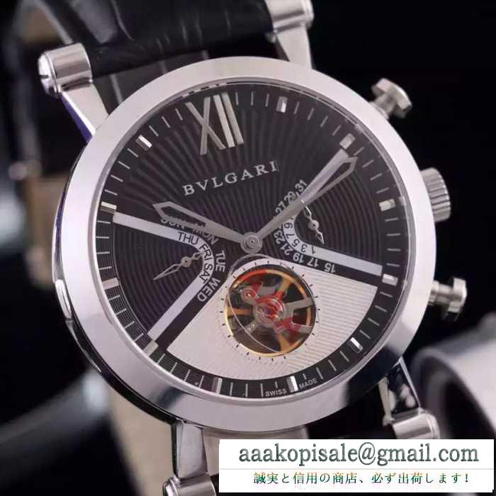 ファッション 人気 2016 bvlgari ブルガリ 機械式（自動巻き）ムーブメント ミネラルガラス 男性用腕時計 4色可選