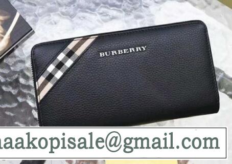 シンプルなBURBERRY バーバリー財布メンズ長財布ラウンドファスナーウォレットプレゼント