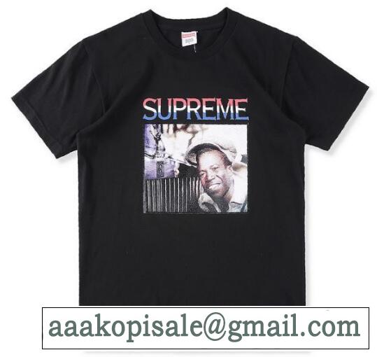 カジュアルなシュプリームＴシャツコピー SUPREME プリント半袖クールネックインナーブラック