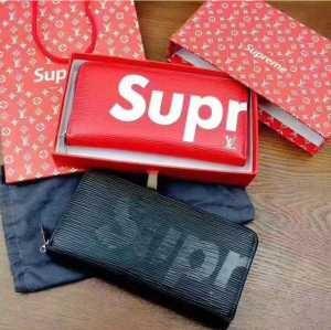 大注目シュプリームルイヴィトンコラボ財布 LOUIS VUITTON SUPREME ラウンドファスナーウォレット２色可選