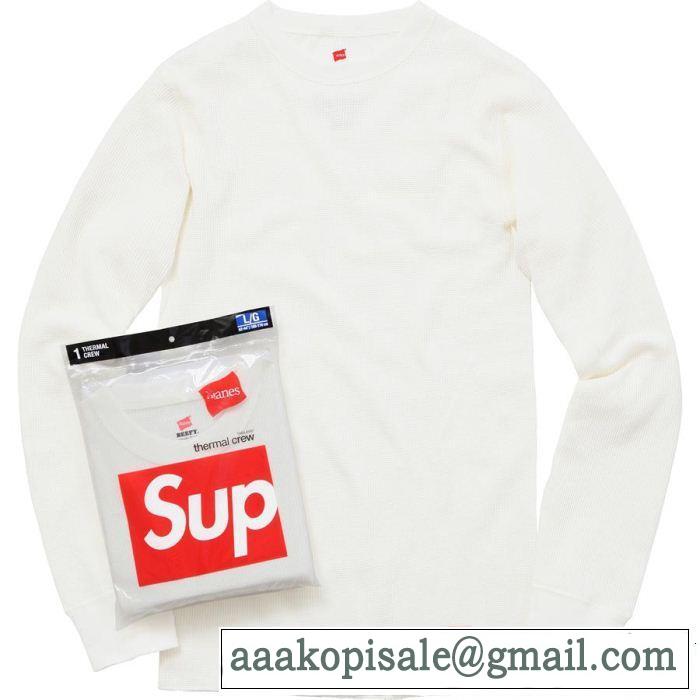 Supreme?Hanes? Thermal Crew シュプリーム 流行の注目ブランドSUPREME 長袖/Tシャツ2018最安値！