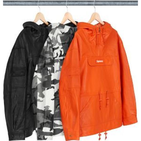 品良く3色選択可パーカー今季爆発的な人気Supreme FW18 Leather Anorak 欧米韓流_ジャケット パーカー セーター コート_メンズファッション_スーパーコピーブランド激安通販 専門店  