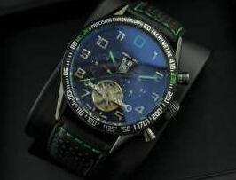 ブルー文字盤のタグホイヤー 偽物　アクアレーサー　Tag Heuer　黒い革ベルトのメンズ腕時計_タグホイヤー TAG HEUER_ブランド コピー 激安(日本最大級)