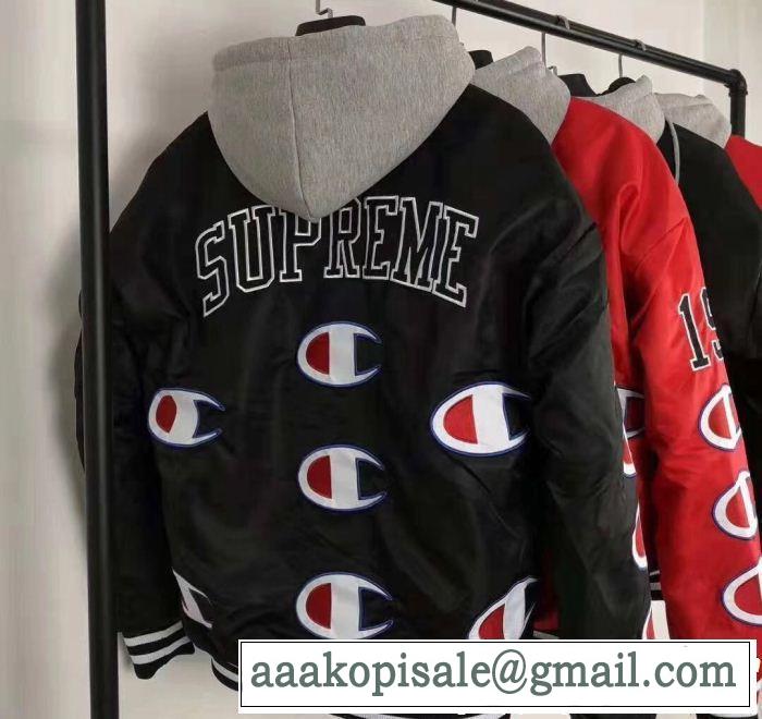 3色可選 Supreme X Champion Jacket 18FW 秋のお出かけに最適 今季爆発的な人気 SUPREME シュプリーム