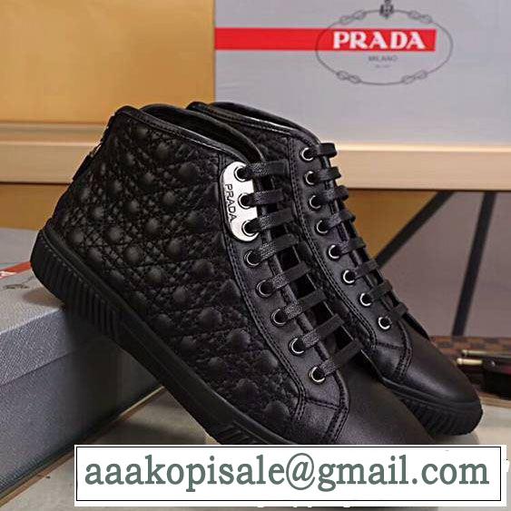  コレは買い！最安値 プラダ PRADA ハイトップシューズ 毎週更新ブランド新作 