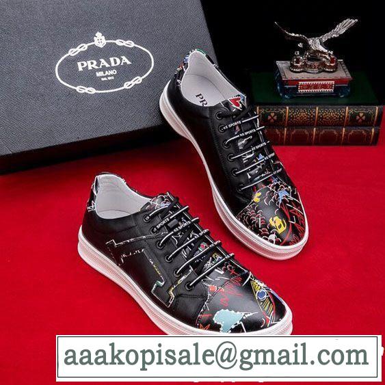 2019夏ファション新品 今季トレンドの限定アイテム オシャレ上級者に PRADA プラダ カジュアルシューズ 2色可選