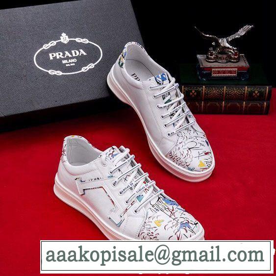 2019夏ファション新品 今季トレンドの限定アイテム オシャレ上級者に PRADA プラダ カジュアルシューズ 2色可選