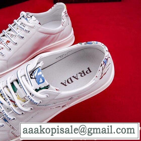 2019夏ファション新品 今季トレンドの限定アイテム オシャレ上級者に PRADA プラダ カジュアルシューズ 2色可選